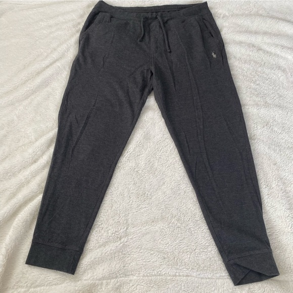 Men’s Polo gray sweatpants drawstring elastic waist with pockets size M - Picture 1 of 11